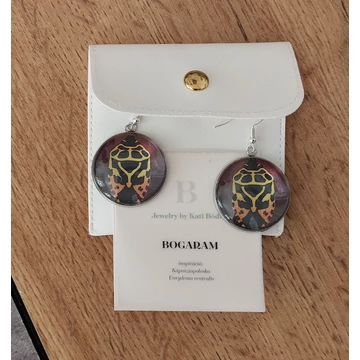 Bogaram Poloska fülbevaló - káposztapoloska (sötétszürke)